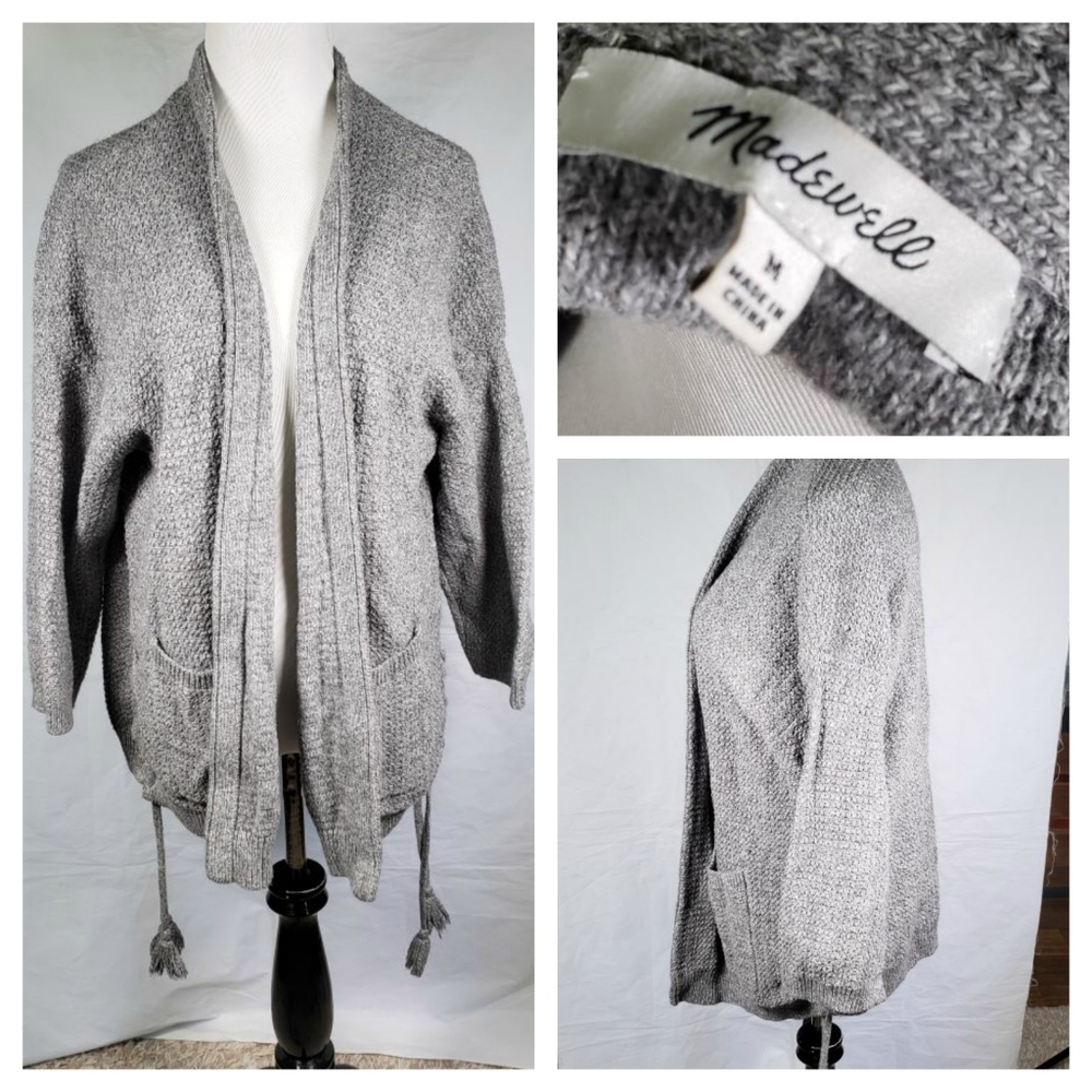 MADEWELL Gray Oversized Cardigan Sweater